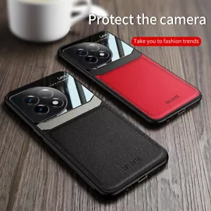 Für OnePlus 11 12 Ultra Slim PU Leder Tasche Stoßfest Gummi Rückseite Handy Cover - Bild 1 von 14