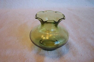 Vintage Avocado GreenPilgrim Glas 3,5" Squat Vase, neuwertig - Bild 1 von 3