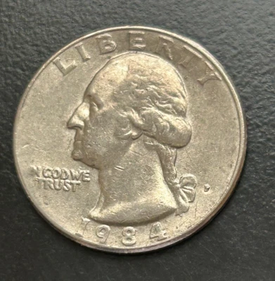 1984 P quarter error, filled in P and missing letter In God We Trust. - Image 1 of 3