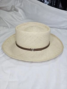 Miller Hats Size 7 Bailey Rockett Straw Hand Made USA Gambler Rim - Picture 1 of 12