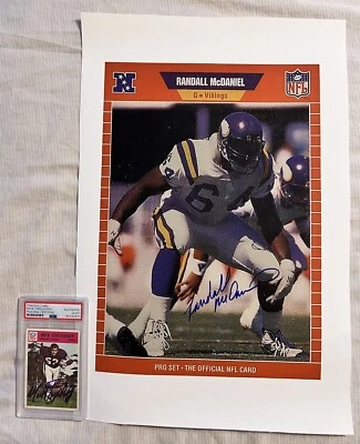 Randall McDaniel Signed Enlarged Canvas Rookie 1989 Pro Set Minnesota Vikings - Image 1 of 2