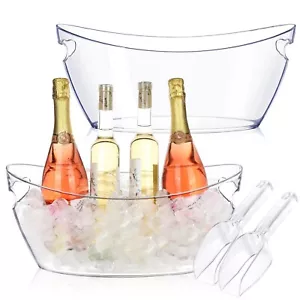 Ice Buckets for Parties, 2pcs Acrylic Champagne Beverage with 2 Ice Bucket Sc... - Picture 1 of 6