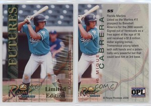 2000 Royal Rookies Futures Limited Edition Miguel Cabrera #6 Rookie RC