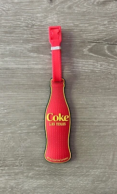 Coca Cola Red Yellow Bottle Coke Luggage Tag Las Vegas UNUSED Coca-Cola Company - Image 1 of 2