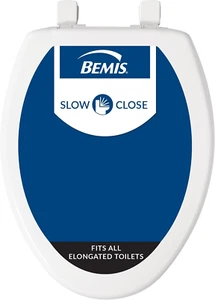 7300SLEC Slow Close Toilet Seat, Easy Clean Hinges and Durable Plastic Seat, Elo - Picture 1 of 7