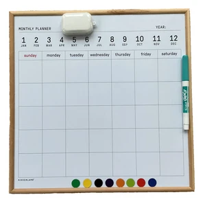 Kikkerland Magnetic Dry Erase Board Monthly Planner Calendar White Daily Planner - Picture 1 of 9