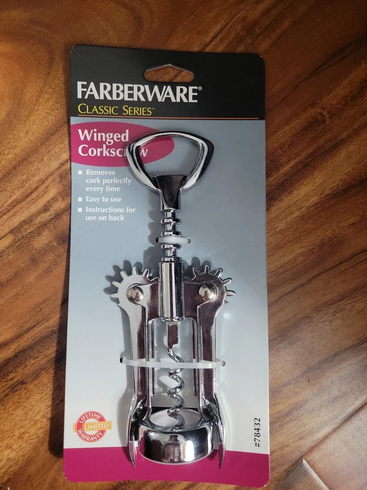 NUEVO Farberware Silver Wing 6" clásico sacacorchos abridor de botellas de vino Foto 1 de 1