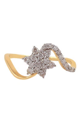 0.45 Cts Round Brilliant Cut Natural Diamonds Anniversary Ring In 750 18K Gold - Image 1 of 3