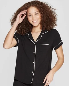 Stars Above, Beautifully Soft Black, PJ Button Down Shirt (Medium) C - Picture 1 of 5