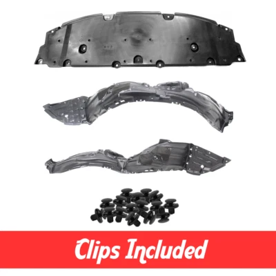 Fender Liner & Lower Engine Under Cover Set w/ Clips For 2016-2018 Toyota Prius - Image 1 of 4