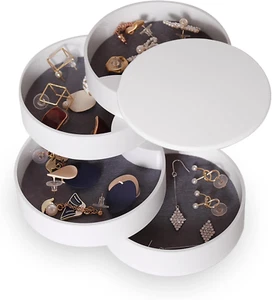 Jewelry Organizer, Small Jewelry Storage Box Earring Holder for Women, 5-Layer R - Picture 1 of 12