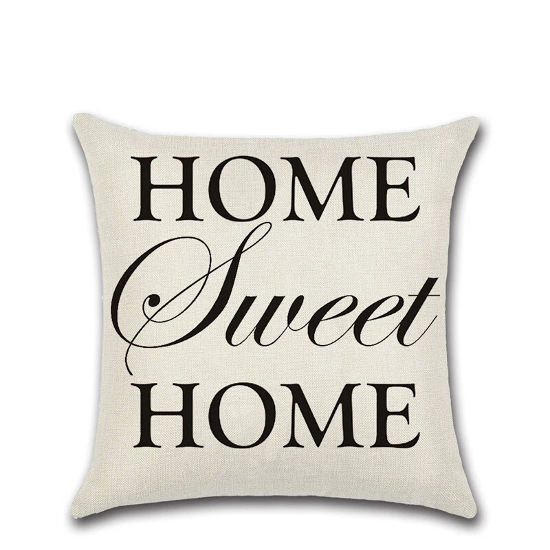 Funda de cojín de lino de algodón con letras de proverbios de 18" funda de almohada sofá decoración del hogar Foto 1 de 1