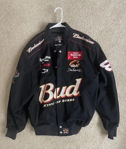 JH Design Dale Earnhardt Jr Nascar Winston Cup Racing Jacket Mens Large Blk - Picture 1 of 11