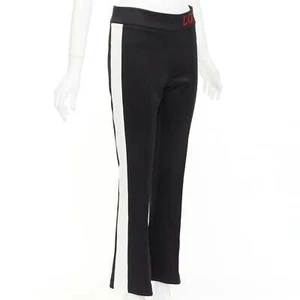 GUCCI LOVED red embroidered black white cropped flare trousers S - Picture 1 of 9