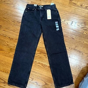 Neu mit Etikett Levi's Low Pro Damenjeans blau Denim dunkle Waschung mittlerer Bund gerades Bein Gr. 8 - Bild 1 von 10