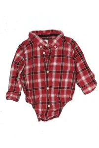 Dressed Up by Gymboree Boys Red Paid One Piece Bodysuit 12-18 Mo Christmas - Picture 1 of 5