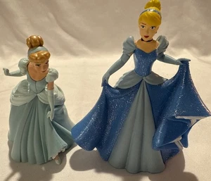 Set Of 2 Cinderella Cake Toppers / Figures Glitter And Matte Finish Birthday - Picture 1 of 10