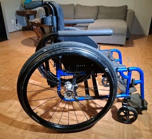 Tilite Aero x Manual Wheelchair Blue Frame 34L X 26W X 34H Spinergy Spox Wheels - Picture 1 of 11