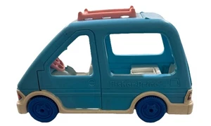 Vintage Fisher Price Minivan Loving Family Dollhouse Blue 1993 Van Doors Open - Picture 1 of 9