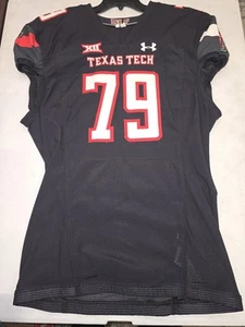 2020 TEXAS TECH RED RAIDERS #79 GAME USED Authentic Football Jersey BLACK 50 - Picture 1 of 2