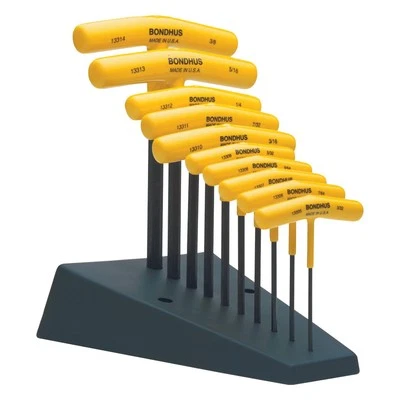 10-Piece Hex T-Handle Set w/Stand, Sizes 3/32-3/8 Inch, Multi, One Size - Image 1 of 4