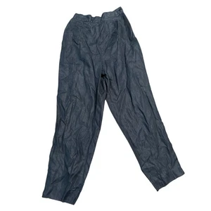 Classiques Entier Vintage High Rise Navy Linen Pants, Size 6 Petite - Picture 1 of 5
