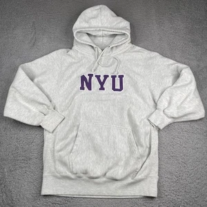 Vintage NYU New York University Hoodie Herren Medium Grau Fleecepullover MV Sport - Bild 1 von 14