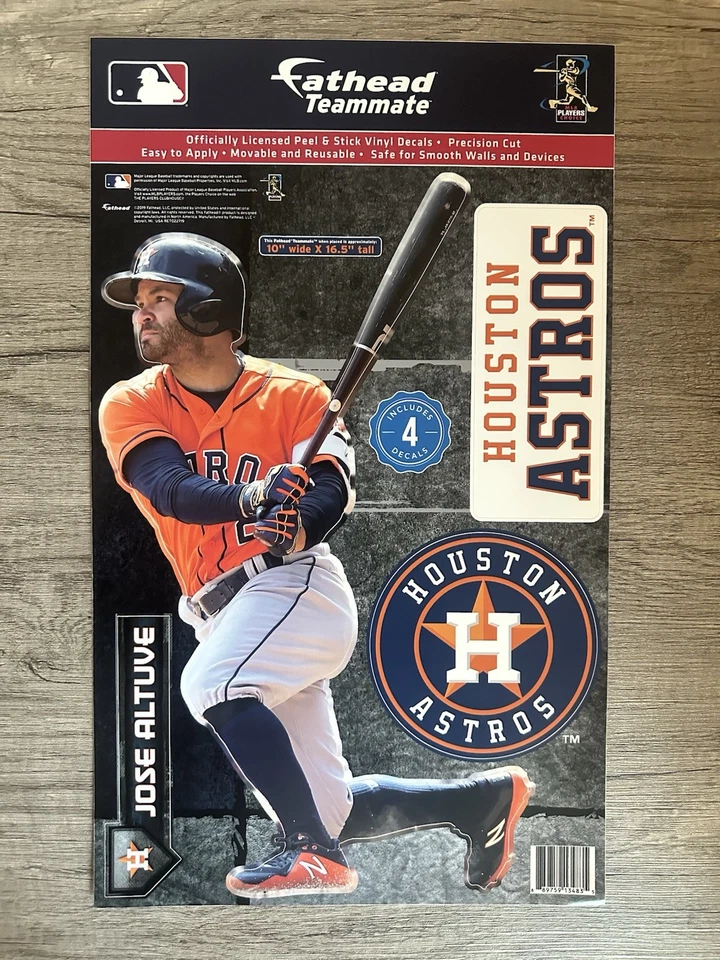 Jose Altuve Astros Fathead Teammate Peel & Stick Wall Decal MLB Official - Image 1 of 1