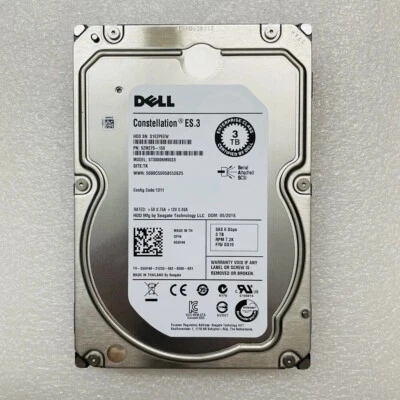 Dell 55H49 ST3000NM0023  ES.3 3TB 7.2K RPM 6Gb/s 3.5" SAS HDD Hard Drive - Image 1 of 3