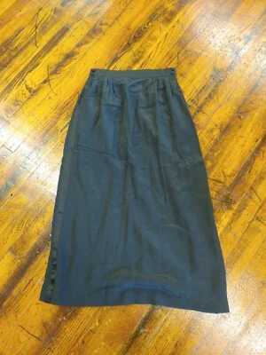 VINTAGE Nina Ricci Womens Black 100% Silk Long Skirt Size 6 Elegance 1980s  - Image 1 of 4