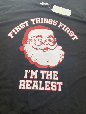 Charming Charlie Santa Holiday Women's Black Long Sleeve Shirt Top Size 3XL - Image 1 of 4