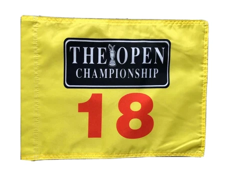 Undated British Open Yellow Souvenir Flag PGA Tiger Woods Jack Nicklaus Cover