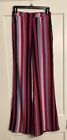 Reformation Wide Leg Flare Multicolor Striped Viscose Blend Pants - 0