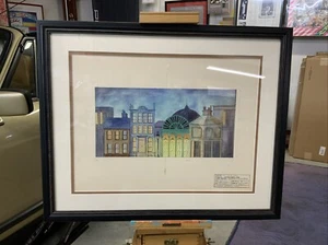 “My Fair Lady” Set Rendering, Des Moines Comm Playhouse, Original, Framed  [I] - Picture 1 of 7