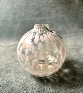 Pottery Barn Hand Blown Glass Globe Garden Lawn Decor White/Clear  3.5” X 3.5” - Picture 1 of 6