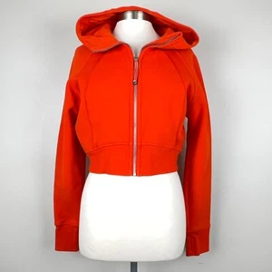 Lululemon Hoodie Women 0 Scuba Full-Zip Cropped Sweatshirt Solar Orange W3GE0S - Picture 1 of 11
