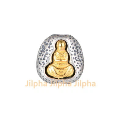 925 Sterling Silber Formloser Buddha Spacer Charm Bead Perle A5346 - Bild 1 von 4