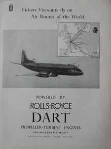 11/1954 PUB ROLLS-ROYCE DART ENGINES VICKERS VISCOUNT AIR FRANCE ORIGINAL AD - Picture 1 of 2