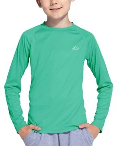 Boy's UPF 50+ Sun Protection Shirt Long Sleeve Rash Guard Swim Shirts Youth S... - Picture 1 of 7