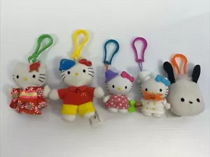 Lot of 5 Vintage 2000 McDonald's Happy Meal Toy Sanrio Hello Kitty Clip Keychain - Picture 1 of 6