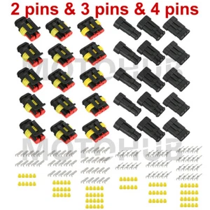 15SET 12Amp 2-Way 3-Way 2/3/4 Pin Car Super Seal Waterproof Wire Connector Plug - Picture 1 of 9