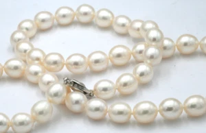 Honora Collection 9mm Freshwater Pearl Strand Necklace Sterling Silver Clasp - Picture 1 of 8