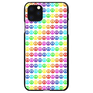 Hard Case Cover for iPhone / Samsung Galaxy White Rainbow Peace Signs - Picture 1 of 38