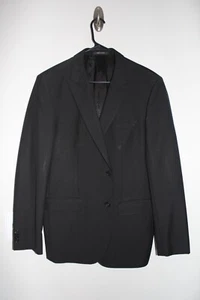 BLACK STRIPED HUGO BOSS THE JOURNEY 100% WOOL SPORT COAT sz 42R suit jacket - Picture 1 of 5