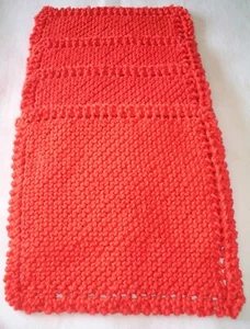 4 ROPA DE PLATO TEJIDA A MANO ROJA 100% ALGODÓN 8" por 8" decoración cocina - Imagen 1 de 1