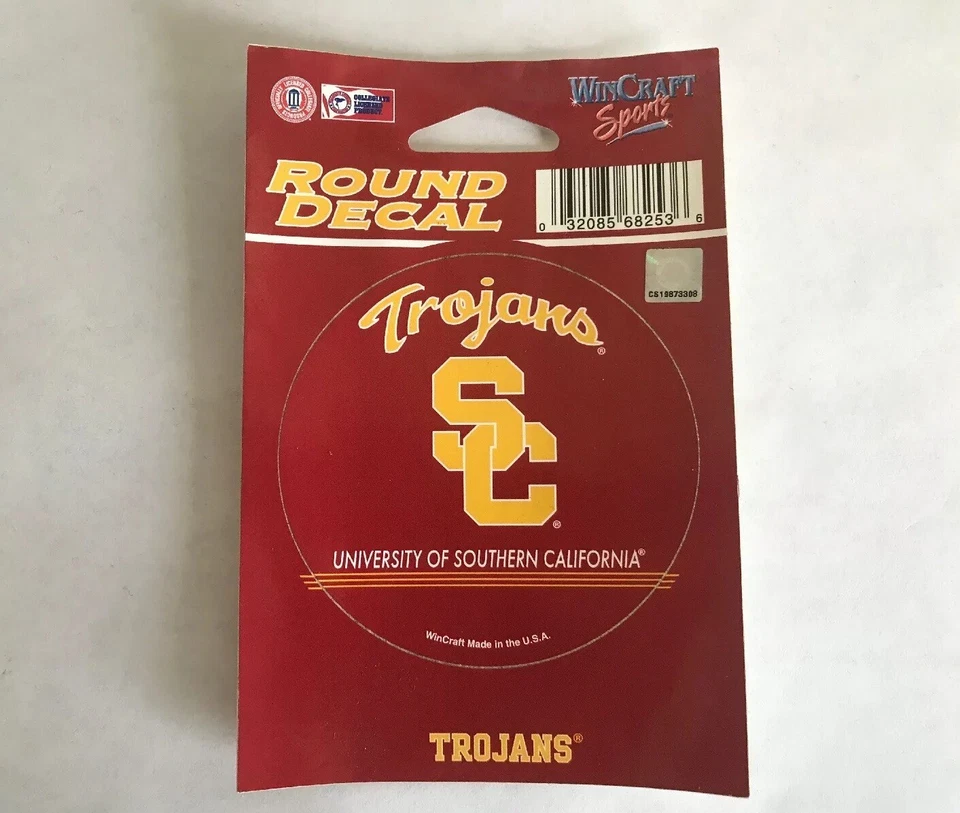 USC Trojans, Round Decal Sticker 2 7/8 Inches (7.3 Cm) Wide *FREE SHIPPING* - Image 1 of 1