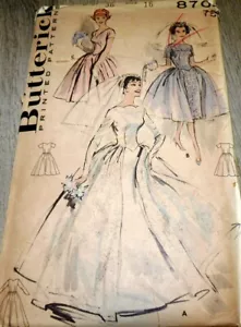 *LOVELY VTG 1950s DRESS WEDDING EVENING BUTTERICK Sewing Pattern 16/36 UNCUT - Picture 1 of 2