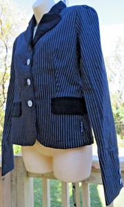 Nos TRiPP Black Stripe Blazer Skull Coat Jacket Psychobilly Goth Monster Punk L - Picture 1 of 21