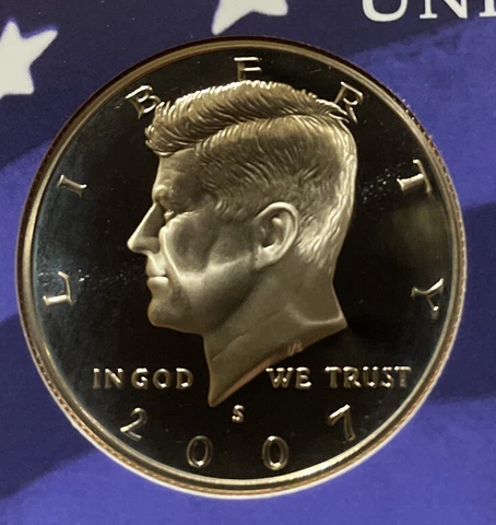 2007 S PROOF KENNEDY CLAD HALF DOLLAR FROM PROOF SET - Free Shipping Cover
