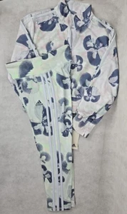 Adidas Track Suit Set Girls Size Large Halo Blue Jacket and Legging Pant NWT - Picture 1 of 6